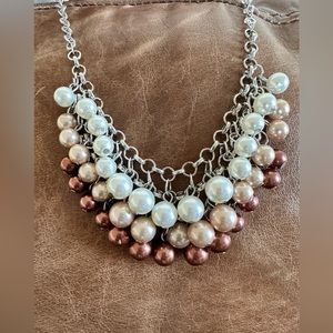 Paparazzi necklace-silver with multicolored beads
